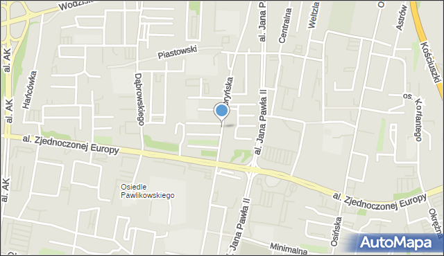 Żory, Boryńska, mapa Żor