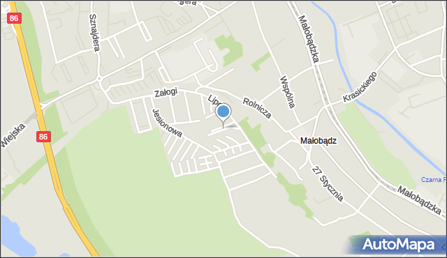 Będzin, Brzozowa, mapa Będzin