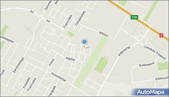 Biała Podlaska, Bratkowskiej Marii, mapa Białej Podlaskiej