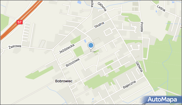 Bobrowiec gmina Piaseczno, Brzozowa, mapa Bobrowiec gmina Piaseczno