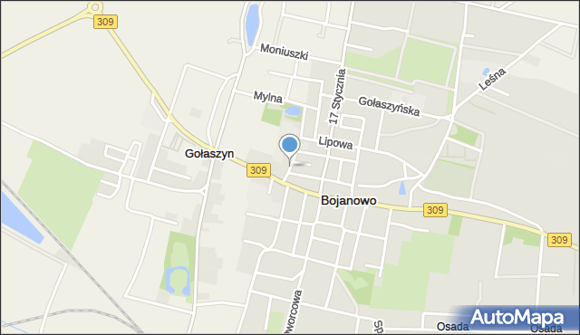 Bojanowo powiat rawicki, Browarowa, mapa Bojanowo powiat rawicki
