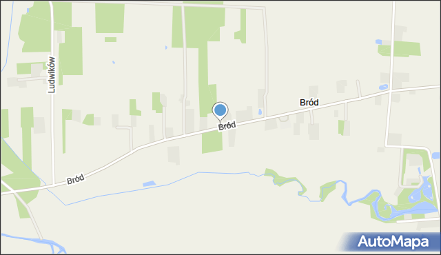 Brody gmina Jedlińsk, Bród, mapa Brody gmina Jedlińsk