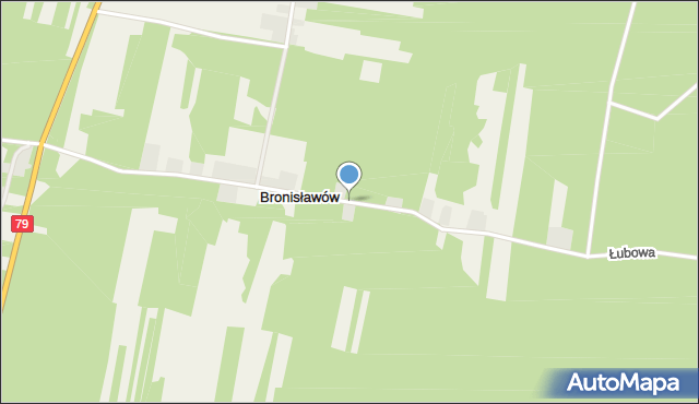 Bronisławów gmina Tarłów, Bronisławów, mapa Bronisławów gmina Tarłów