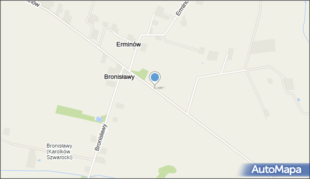 Bronisławy gmina Rybno, Bronisławy, mapa Bronisławy gmina Rybno