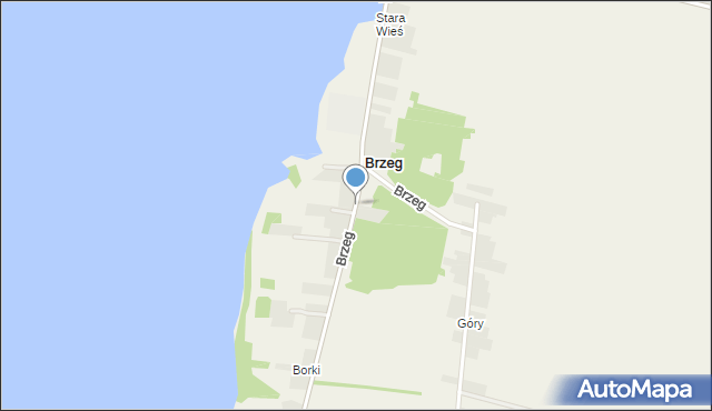 Brzeg gmina Pęczniew, Brzeg, mapa Brzeg gmina Pęczniew