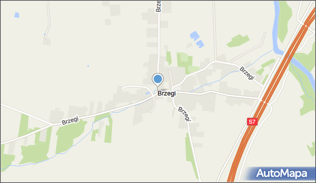 Brzegi gmina Sobków, Brzegi, mapa Brzegi gmina Sobków