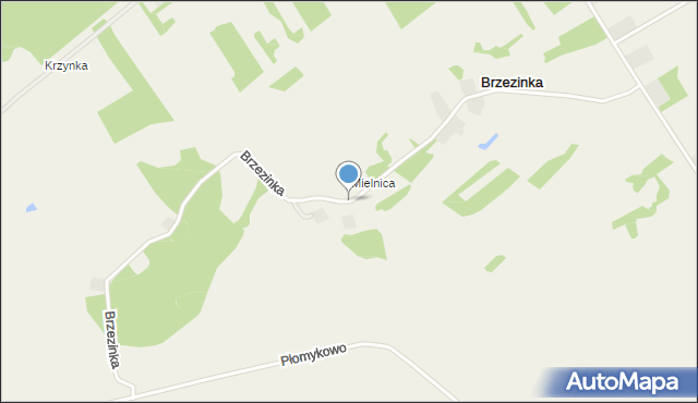 Brzezinka gmina Zwierzyn, Brzezinka, mapa Brzezinka gmina Zwierzyn