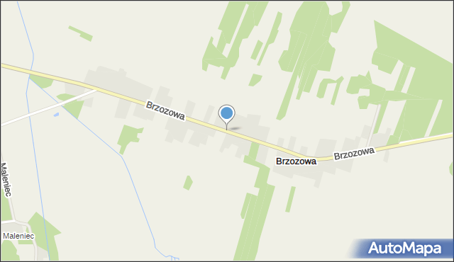 Brzozowa gmina Secemin, Brzozowa, mapa Brzozowa gmina Secemin