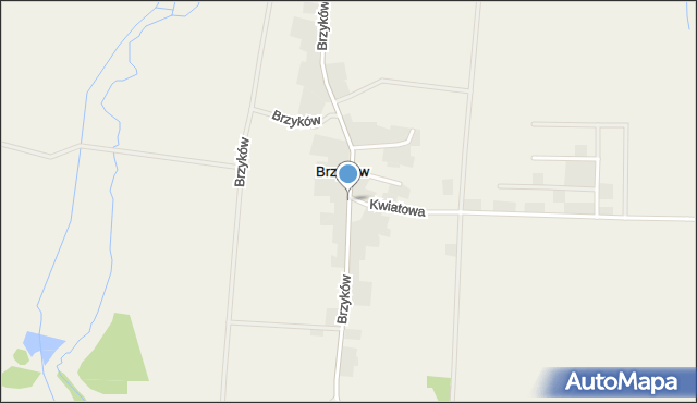 Brzyków gmina Trzebnica, Brzyków, mapa Brzyków gmina Trzebnica