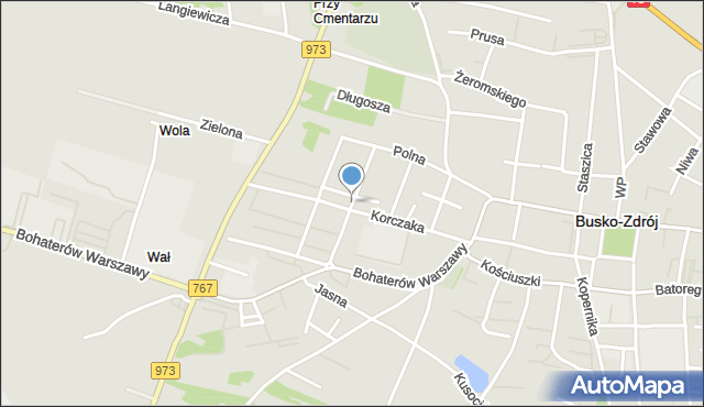 Busko-Zdrój, Broniewskiego Władysława, mapa Busko-Zdrój