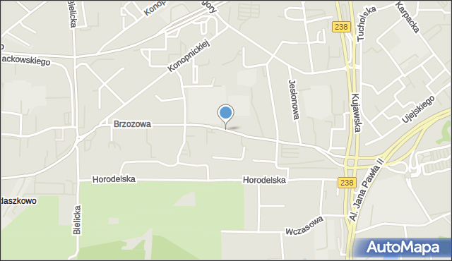 Bydgoszcz, Brzozowa, mapa Bydgoszczy