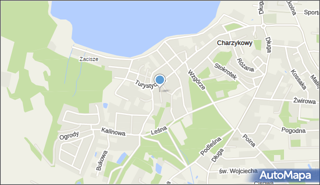 Charzykowy, Brzozowa, mapa Charzykowy