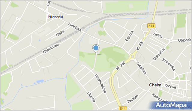 Chełm, Brzozowa, mapa Chełma