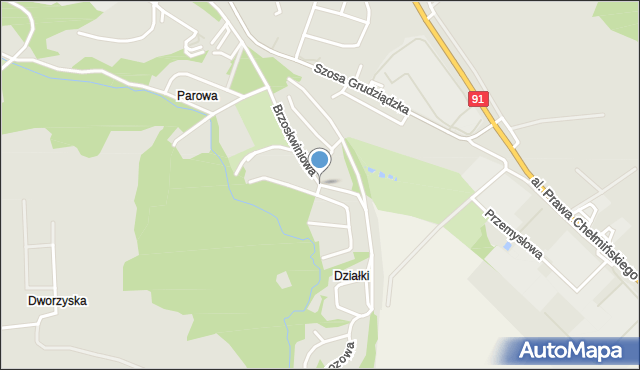 Chełmno, Brzoskwiniowa, mapa Chełmno