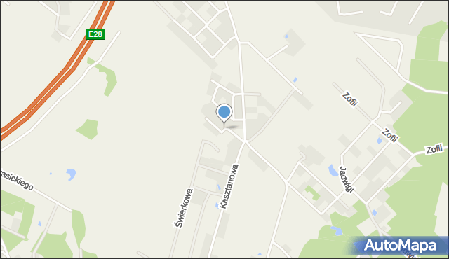 Chwaszczyno, Brzozowa, mapa Chwaszczyno