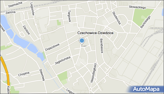 Czechowice-Dziedzice, Braci Koźbów, mapa Czechowic-Dziedzic