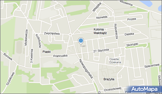 Czeladź, Brzozowa, mapa Czeladź