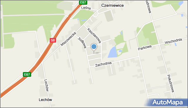 Czerniewice powiat tomaszowski, Brzozowa, mapa Czerniewice powiat tomaszowski