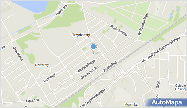 Dąbrowa Górnicza, Braci Wilkoszewskich, mapa Dąbrowa Górnicza