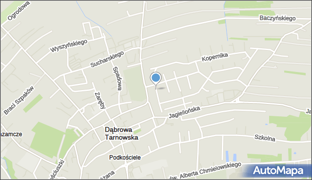 Dąbrowa Tarnowska, Broniewskiego, mapa Dąbrowa Tarnowska