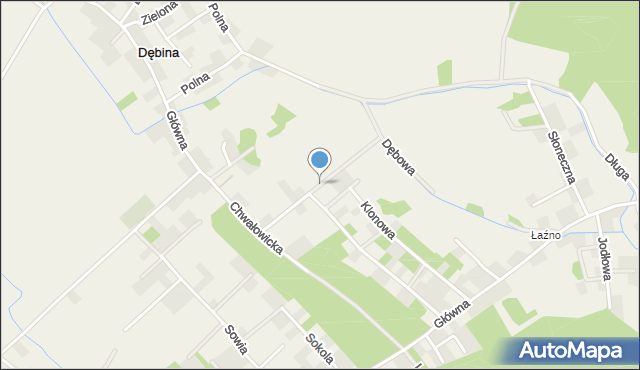 Dębina gmina Jelcz-Laskowice, Brzozowa, mapa Dębina gmina Jelcz-Laskowice