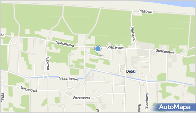 Dębki, Brzozowa, mapa Dębki
