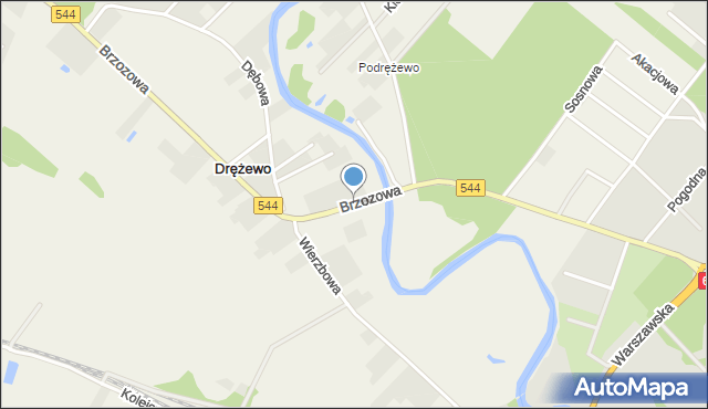 Drężewo, Brzozowa, mapa Drężewo