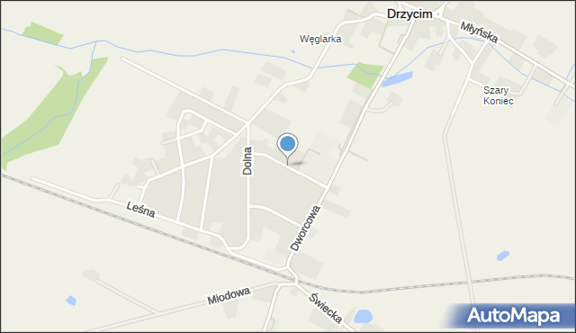 Drzycim, Broniewskiego, mapa Drzycim