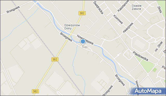 Dzierżoniów, Brzegowa, mapa Dzierżoniów