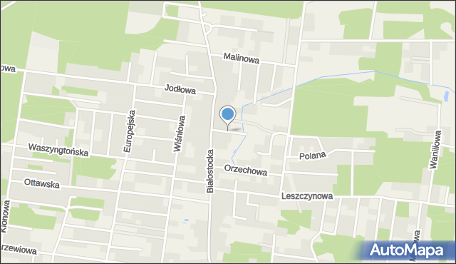 Grabówka powiat białostocki, Brzoskwiniowa, mapa Grabówka powiat białostocki