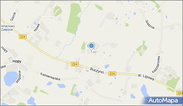 Hopy, Brzozowa, mapa Hopy