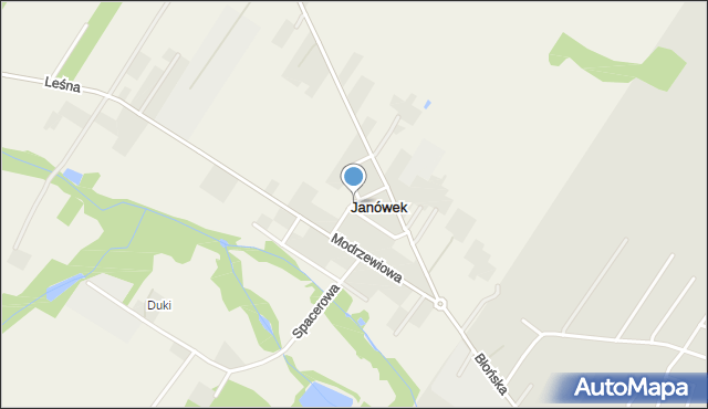 Janówek gmina Tarczyn, Brzozowa, mapa Janówek gmina Tarczyn