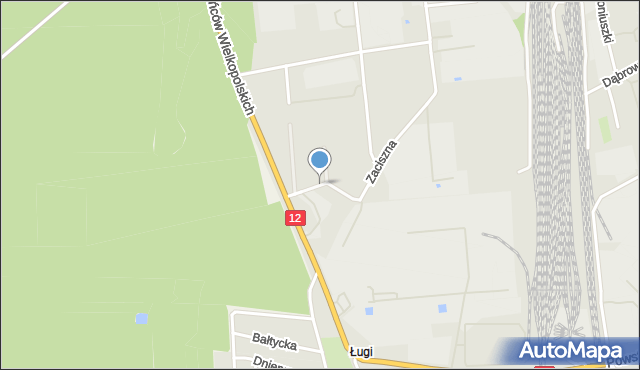 Jarocin, Brzozowa, mapa Jarocin