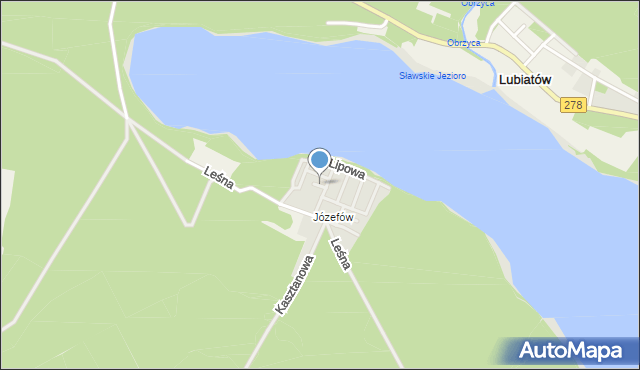 Jeziorna gmina Nowa Sól, Brzozowa, mapa Jeziorna gmina Nowa Sól