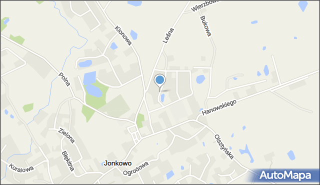 Jonkowo, Brzozowa, mapa Jonkowo