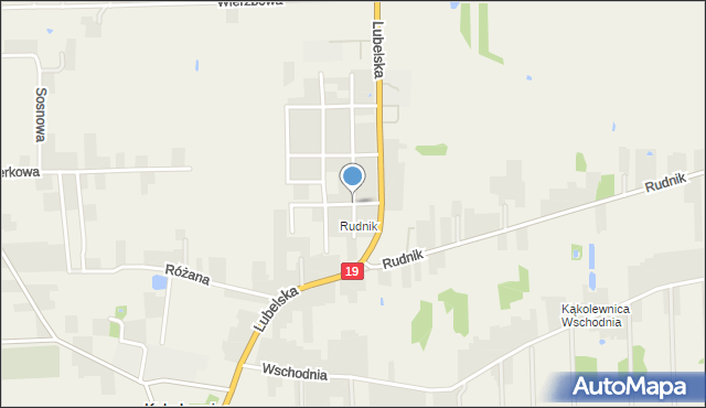 Kąkolewnica, Brzozowa, mapa Kąkolewnica