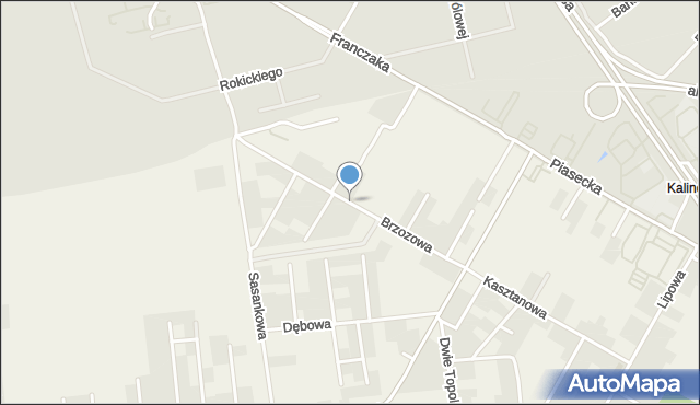 Kalinówka gmina Głusk, Brzozowa, mapa Kalinówka gmina Głusk