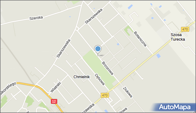 Kalisz, Brzozowa, mapa Kalisza