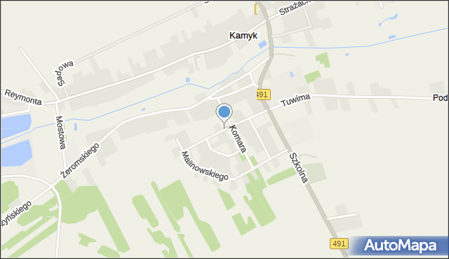 Kamyk gmina Kłobuck, Brzechwy Jana, mapa Kamyk gmina Kłobuck