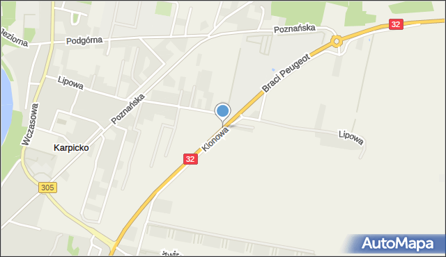 Karpicko, Braci Peugeot, mapa Karpicko