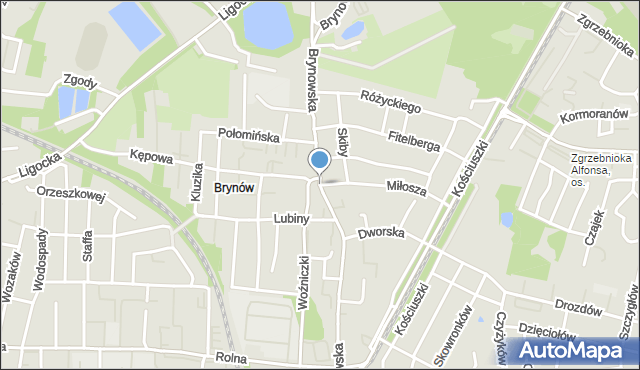 Katowice, Brynowska, mapa Katowic