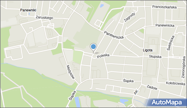 Katowice, Bronisławy, mapa Katowic