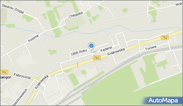 Kielce, Braterska, mapa Kielc