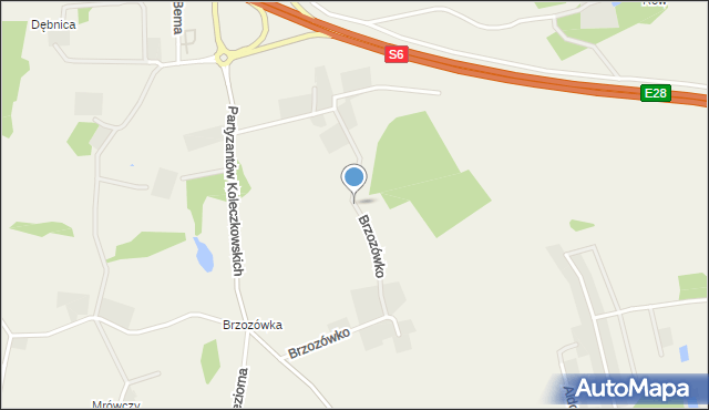 Kielno gmina Szemud, Brzozówko, mapa Kielno gmina Szemud