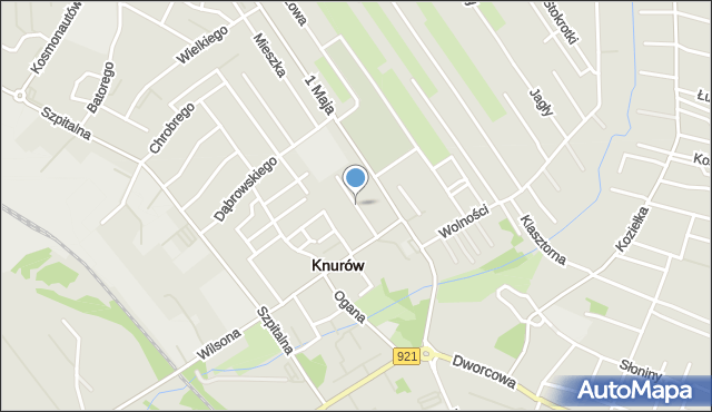 Knurów powiat gliwicki, Broniewskiego Władysława, mapa Knurów powiat gliwicki