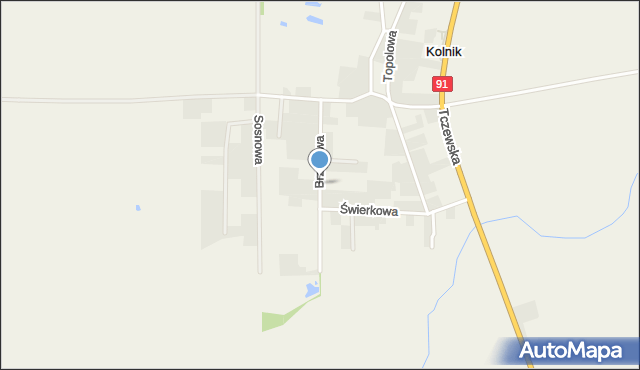 Kolnik, Brzozowa, mapa Kolnik