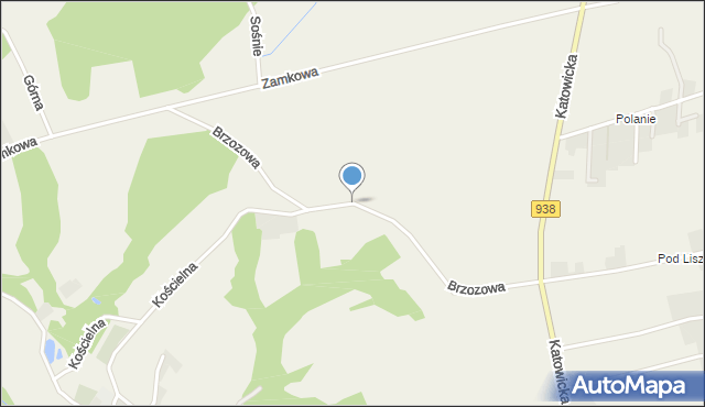 Kończyce Wielkie, Brzozowa, mapa Kończyce Wielkie