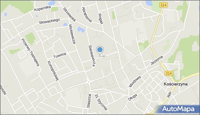 Kościerzyna, Brzechwy Jana, mapa Kościerzyna