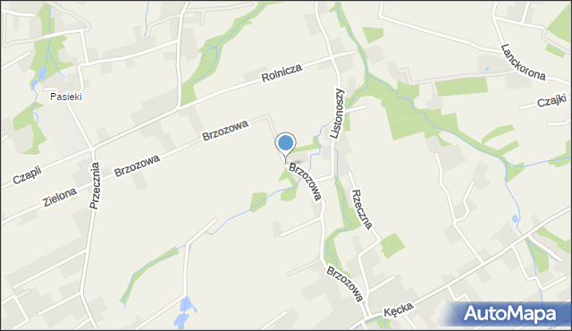 Kozy powiat bielski, Brzozowa, mapa Kozy powiat bielski