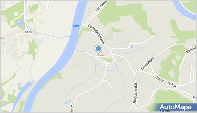 Kraków, Browarniana, mapa Krakowa
